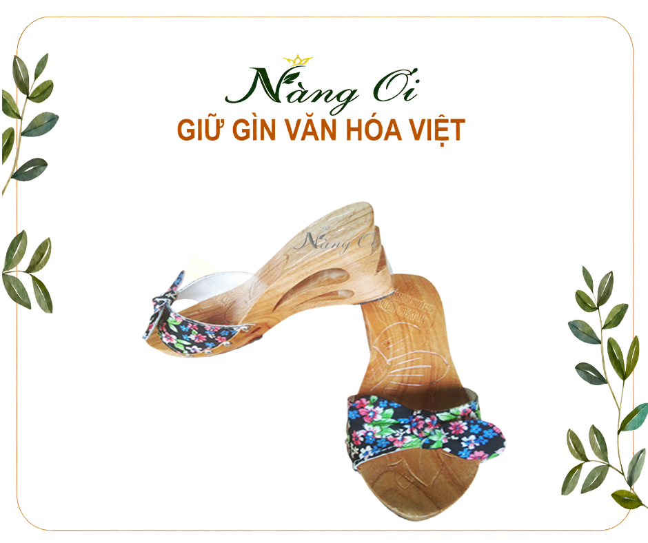 guốc gỗ mặc cùng áo dài 